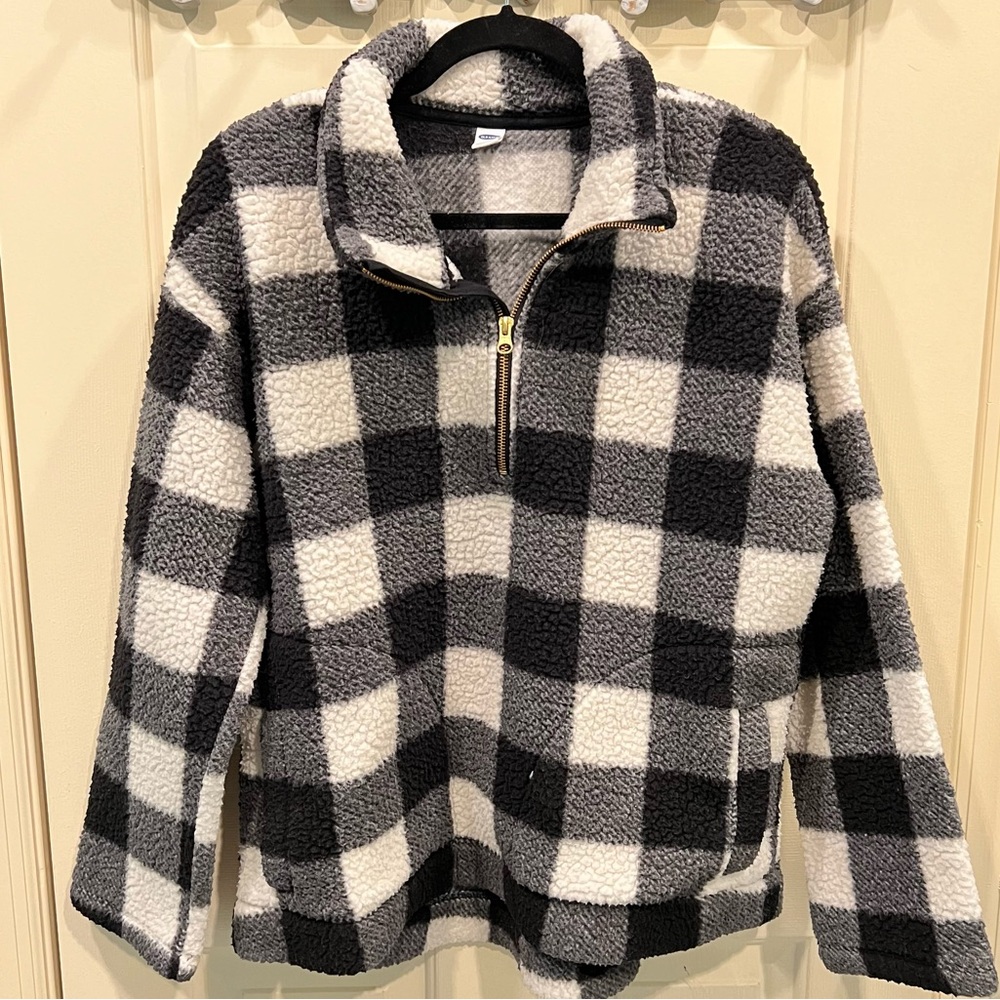 Old Navy buffalo check quarter zip